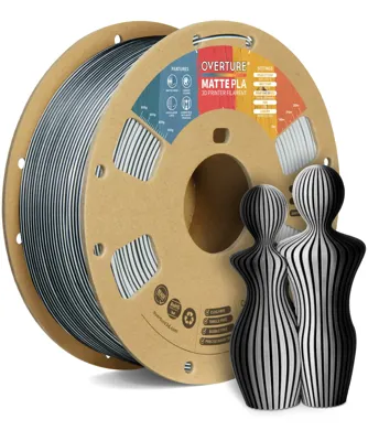 Overture PLA Matte Black White - Photo by Overture