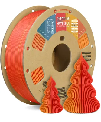Overture PLA Matte Orange Red - Photo by Overture