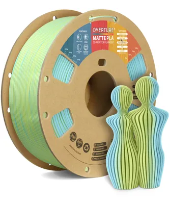 Overture PLA Matte Light Blue Yellow - Photo by Overture