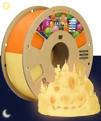 Overture PLA Easy Glow Orange - Photo by Overture